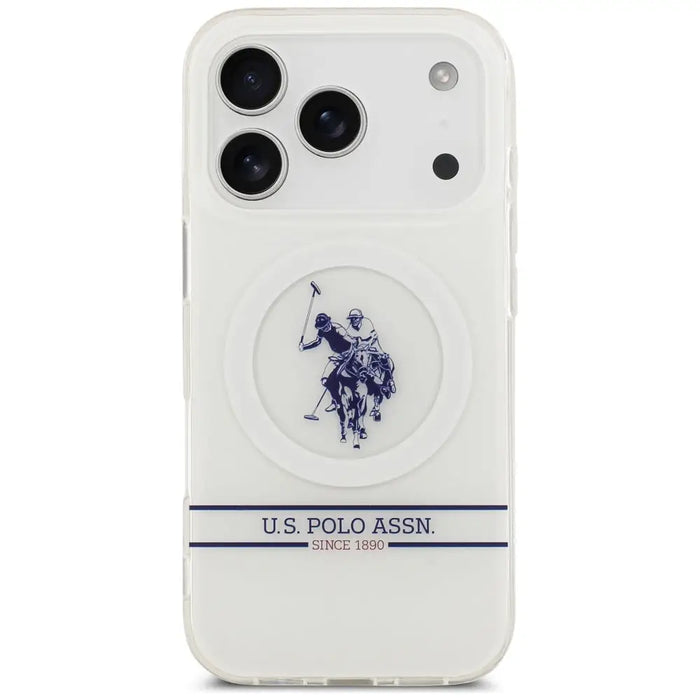 US Polo DH and Bottom Stripe Logo MagSafe Case for iPhone 17 Pro - White - Cell phone cases and covers<<<HurtelXML