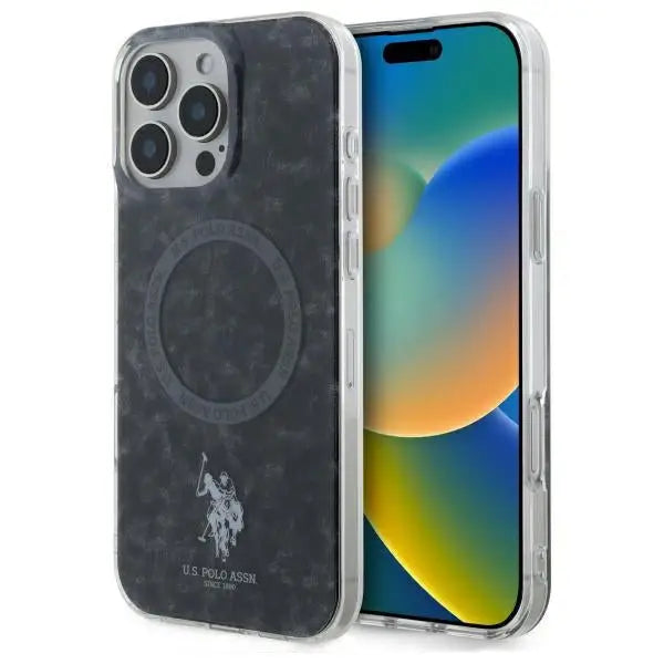 US Polo IML Ring MagSafe Case for iPhone 16 Pro Max - Black - Cell phone cases and covers<<<HurtelXML