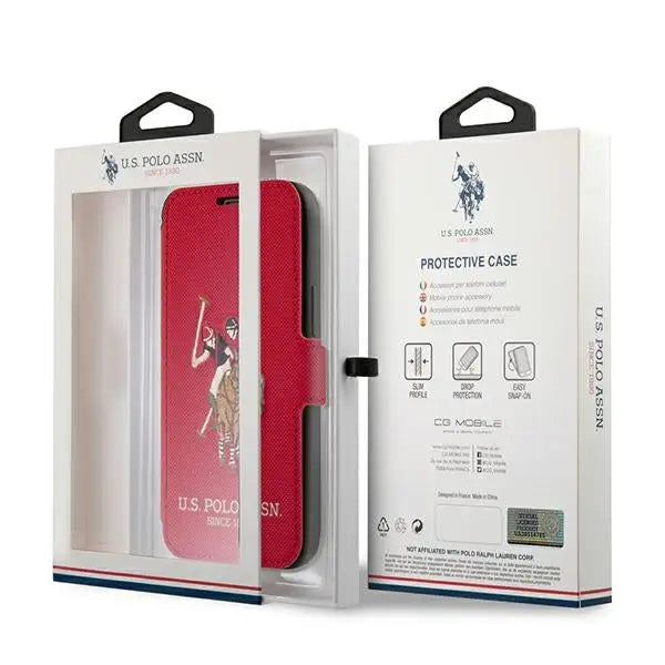 US Polo USFLBKP12LPUGFLRE iPhone 12 Pro Max 6,7’’ czerwony/red book Polo Embroidery Collection - Cell phone cases