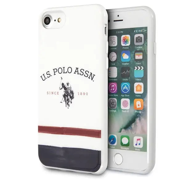 US Polo USHCI8PCSTRB iPhone 7/8/SE 2020 / SE 2022 biały/white Tricolor Pattern Collection - Cell phone cases