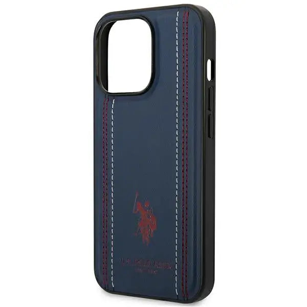 US Polo USHCP14LPFAV iPhone 14 Pro 6.1’’ navy/navy blue Leather Stitch - Cell phone cases and covers<<<HurtelXML
