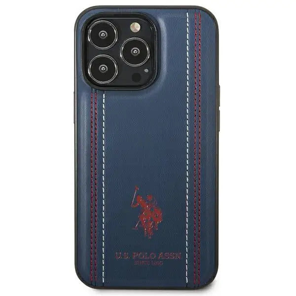 US Polo USHCP14XPFAV iPhone 14 Pro Max 6.7’’ navy/navy blue Leather Stitch - Cell phone cases and covers<<<HurtelXML
