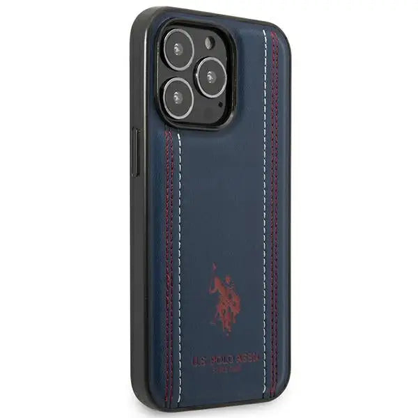 US Polo USHCP14XPFAV iPhone 14 Pro Max 6.7’’ navy/navy blue Leather Stitch - Cell phone cases and covers<<<HurtelXML