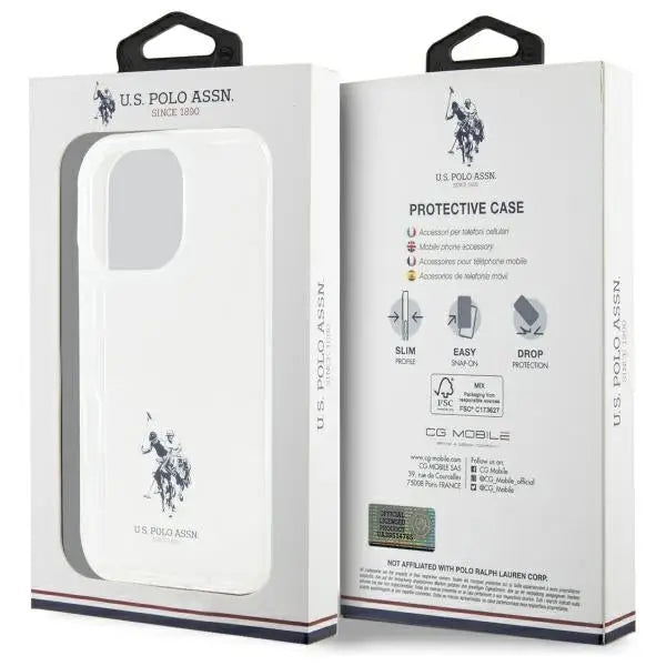 US Polo USHCP15XUSMT iPhone 15 Pro Max 6.7’’ Clear/Transparent IML Printed Double Horse Logo - Cell phone cases