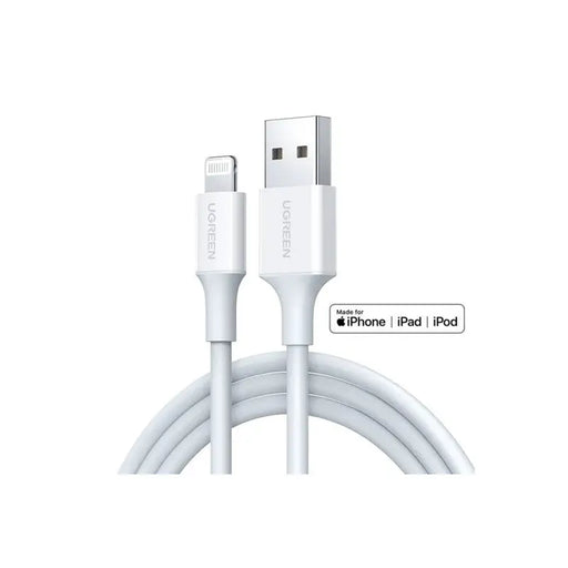 US155 CABLE USB A / Lightining MFI 2m UGREEN - WHITE - Кабели за мобилни устройства<<<Аксесоари за мобилни устройства и