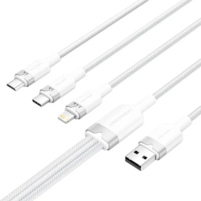 USB 2.0 A to 3in1 3A cable Vention CTPWG 1.5M (white) - USB cables<<<Cables<<<IT Accessories<<<InnproXML