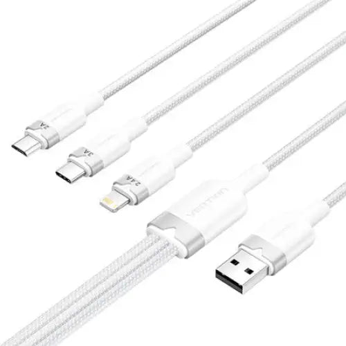 USB 2.0 A to 3in1 3A cable Vention CTPWG 1.5M (white) - USB cables<<<Cables<<<IT Accessories<<<InnproXML