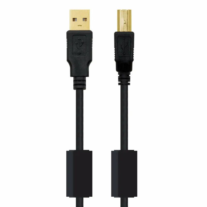 USB 2.0 A to USB B Cable NANOCABLE 10.01.1203 Black 3 m (1 Unit) - Компютър Кабели и адаптери<<<Компютри|