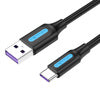 USB 2.0 A to USB-C Cable Vention CORBI 5A 3m Black PVC - USB to USB-C<<<USB cables<<<GSM Accessories<<<InnproXML