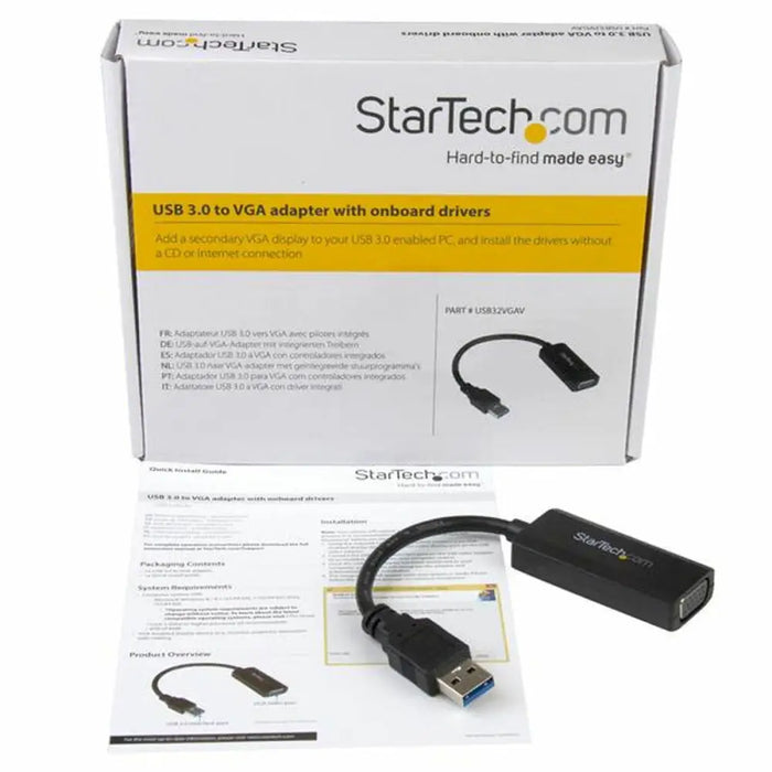 USB 3.0 to VGA Adapter Startech USB32VGAV Black - Компютър Кабели и адаптери<<<Компютри|