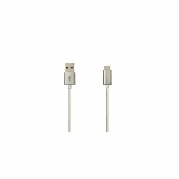 USB A to USB C Cable DCU Silver (1 m) - Компютър Кабели и адаптери<<<Компютри|