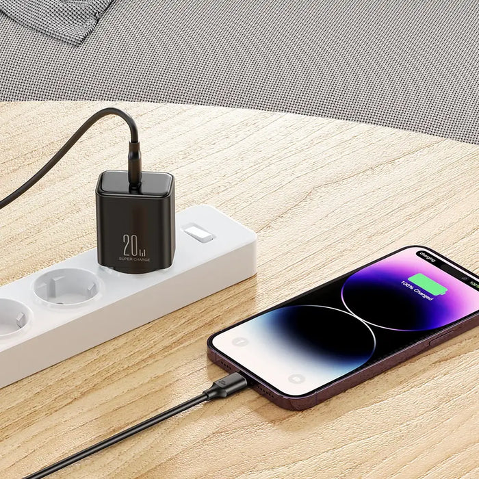 USB C 20W PD Joyroom JR-TCF06 charger - black - Cell phone USB charger<<<HurtelXML