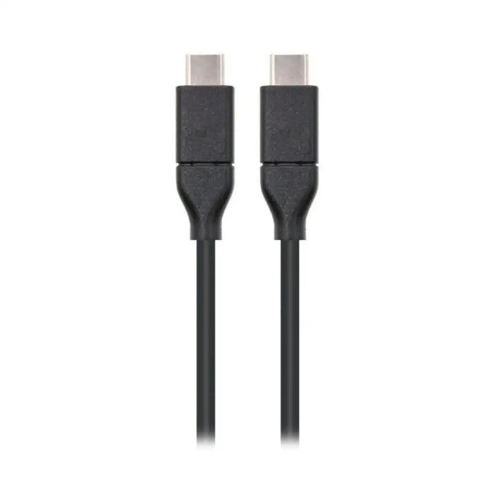 USB-C 3.1 Cable NANOCABLE 10.01.4101 Black (1 m) - Компютър Кабели и адаптери<<<Компютри| Електроника<<<BigBuy&&&USB