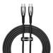 USB-C cable for USB-C Baseus Glimmer Series 100W 2m (Black) - USB-C to USB-C<<<USB cables<<<GSM