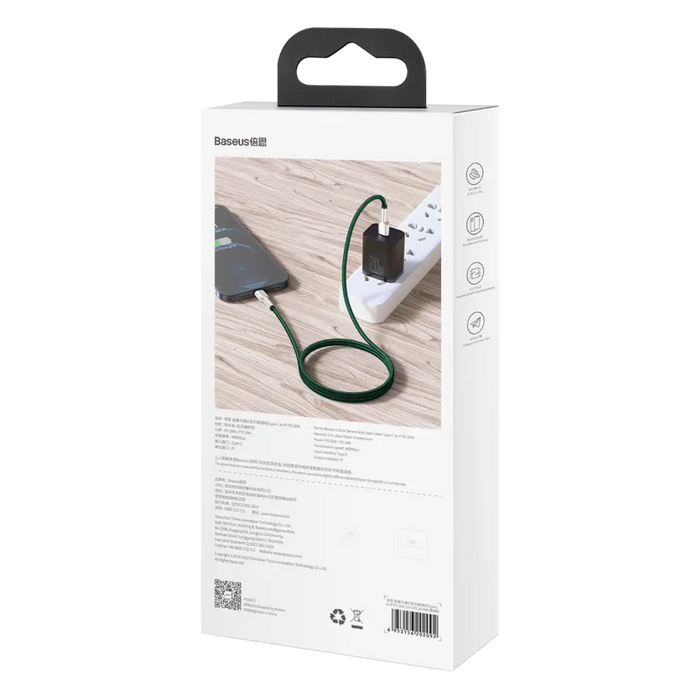 USB-C cable for Lightning Baseus Cafule PD 20W 1m (green) - USB-C to Lightning<<<USB cables<<<GSM