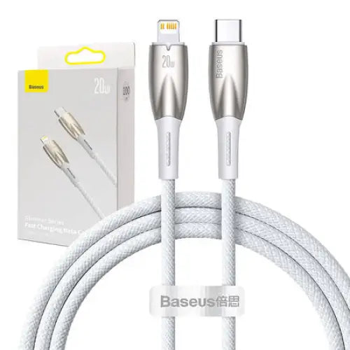 USB-C cable for Lightning Baseus Glimmer Series 20W 1m (White) - USB-C to Lightning<<<USB cables<<<GSM