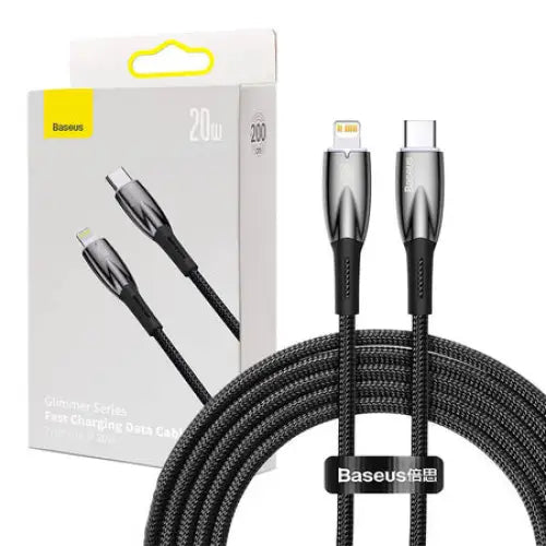 USB-C cable for Lightning Baseus Glimmer Series 20W 2m (Black) - USB-C to Lightning<<<USB cables<<<GSM