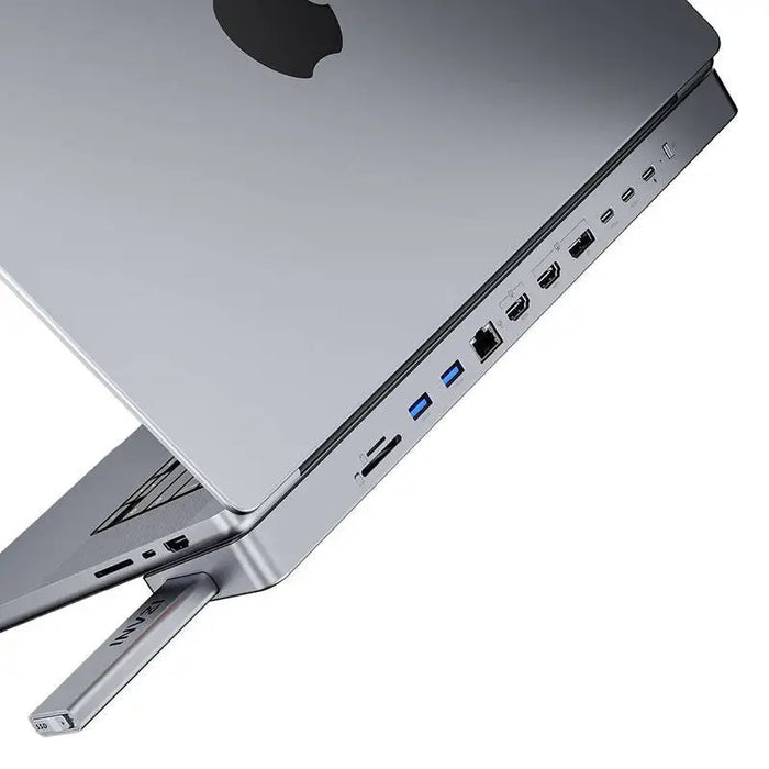 USB-C docking station / Hub for MacBook Pro 13’’ / 14’’ INVZI MagHub 12in2 with SSD tray (gray) - Hubs<<<IT