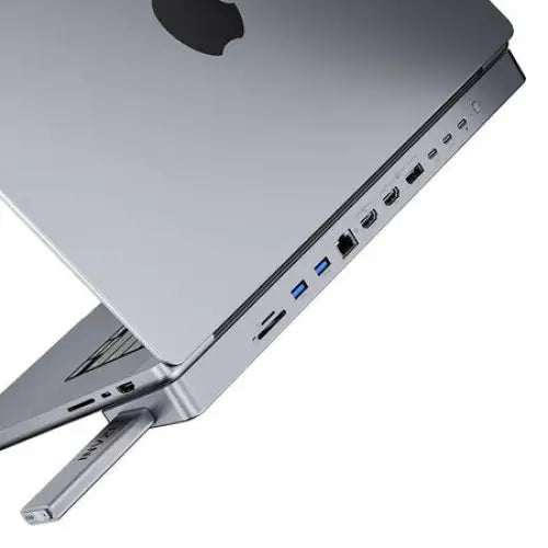 USB-C docking station / Hub for MacBook Pro 13’’ / 14’’ INVZI MagHub 12in2 with SSD tray (gray) - Hubs<<<IT