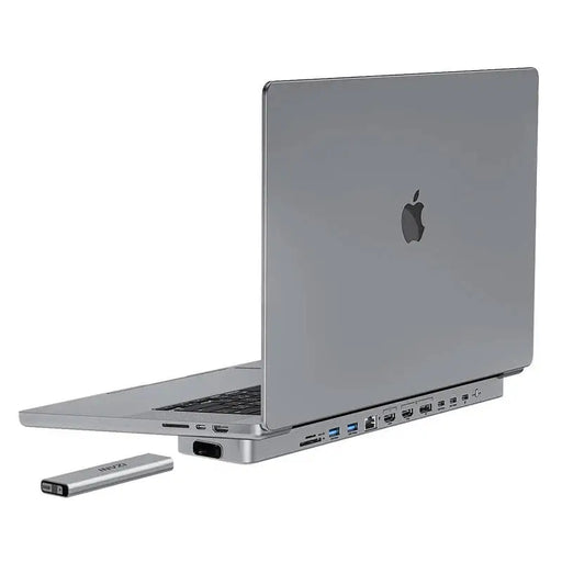 USB-C docking station / Hub for MacBook Pro 16’’ INVZI MagHub 12in2 with SSD tray (gray) - Hubs<<<IT