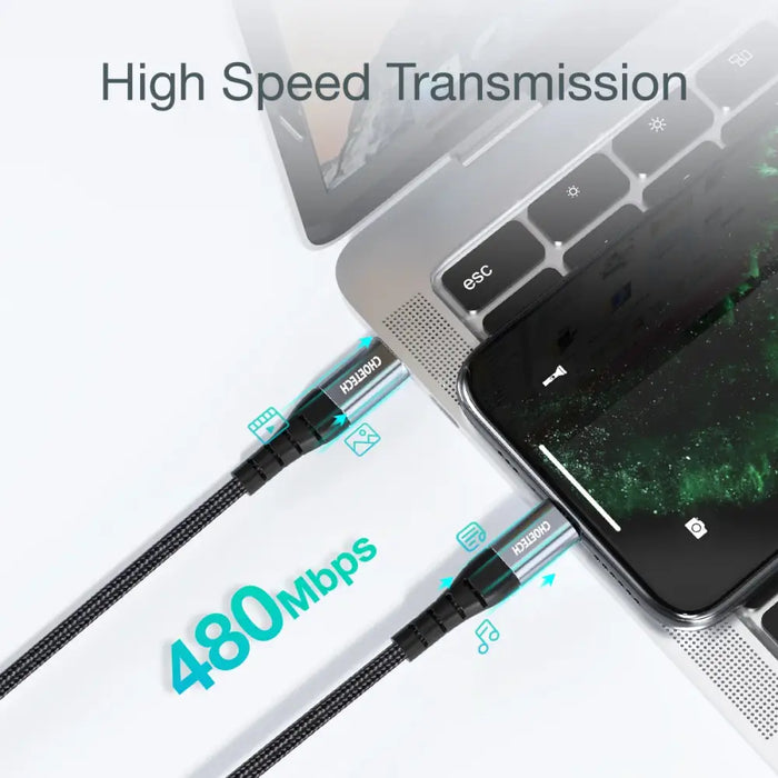 USB-C - Lightning Choetech IP0042 MFi cable 480Mb/s 3A 3m - black - Cell phone cables<<<HurtelXML