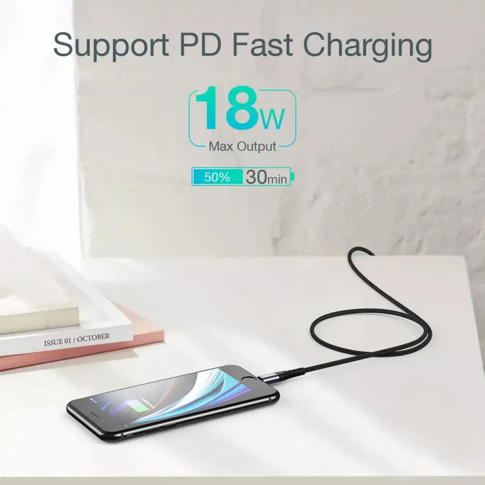 USB-C - Lightning Choetech IP0042 MFi cable 480Mb/s 3A 3m - black - Cell phone cables<<<HurtelXML