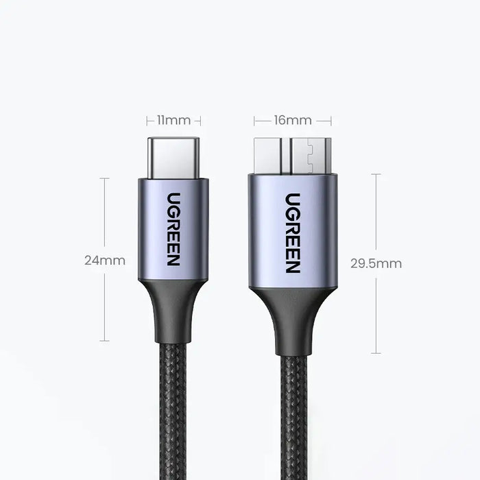 USB C / micro USB-B 3.0 cable Ugreen US565 5Gb/s 3A 1m - gray - Cell phone cables<<<HurtelXML
