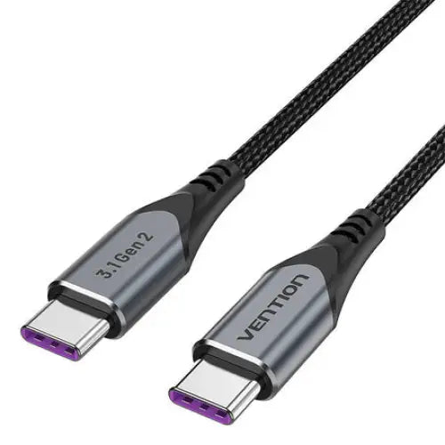 USB-C to USB-C 100W Vention TAHHF 5A 1m USB 3.1 Gen2 4k cable (gray) - USB-C to USB-C<<<USB cables<<<GSM