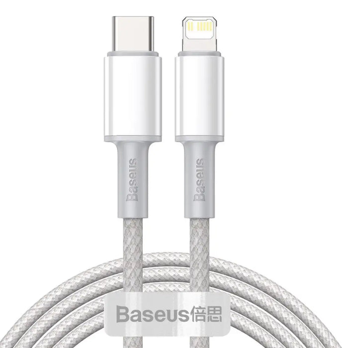 USB-C to Lightning Baseus High Density Braided Cable 20W PD 2m (white) - USB-C to Lightning<<<USB cables<<<GSM