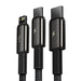 USB cable 3in1 Baseus Tungsten Gold USB to micro USB / USB-C / Lightning 3.5A 1.5m (black) - Combo Cables<<<USB