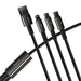 USB cable 3in1 Baseus Tungsten Gold USB to micro USB / USB-C / Lightning 3.5A 1.5m (black) - Combo Cables<<<USB