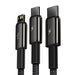 USB cable 3in1 Baseus Tungsten Gold USB to micro USB / USB-C / Lightning 3.5A 1.5m (black) - Combo Cables<<<USB