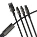 USB cable 3in1 Baseus Tungsten Gold USB to micro USB / USB-C / Lightning 3.5A 1.5m (black) - Combo Cables<<<USB