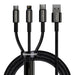 USB cable 3in1 Baseus Tungsten Gold USB to micro USB / USB-C / Lightning 3.5A 1.5m (black) - Combo Cables<<<USB