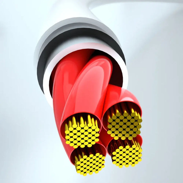 USB cable - USB C / micro USB / Lightning 480Mb/s 6A 1.2m - white - Cell phone cables<<<HurtelXML