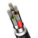 USB cable for USB-C Baseus Glimmer Series 100W 2m (Black) - USB to USB-C<<<USB cables<<<GSM