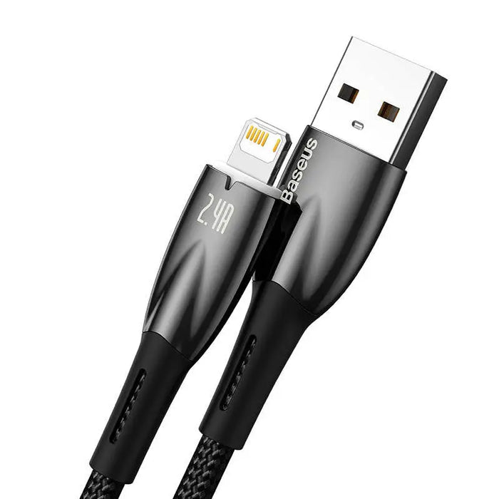 USB cable for Lightning Baseus Glimmer Series 2.4A 2m (Black) - USB to Lightning<<<USB cables<<<GSM