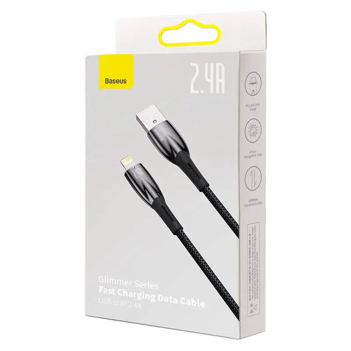 USB cable for Lightning Baseus Glimmer Series 2.4A 2m (Black) - USB to Lightning<<<USB cables<<<GSM