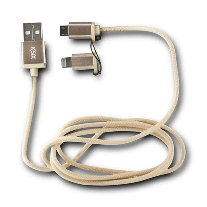 USB Cable to Micro USB and Lightning KSIX - Електроника Телефони и таблети<<<Компютри| Електроника<<<BigBuy&&&USB