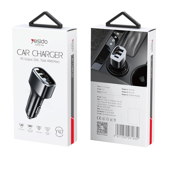 USB CAR CHARGER 25W YESIDO - Други автоаксесоари<<<Авто интериор<<<Авто и вело<<<Praktiker