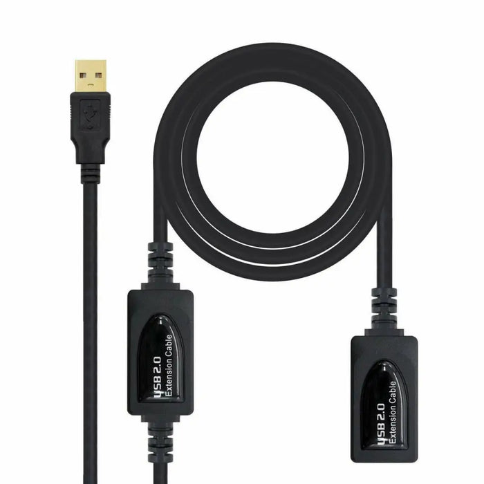 USB Extension Cable NANOCABLE 10.01.0213 Black 15 m - Компютър Кабели и адаптери<<<Компютри| Електроника<<<BigBuy&&&USB