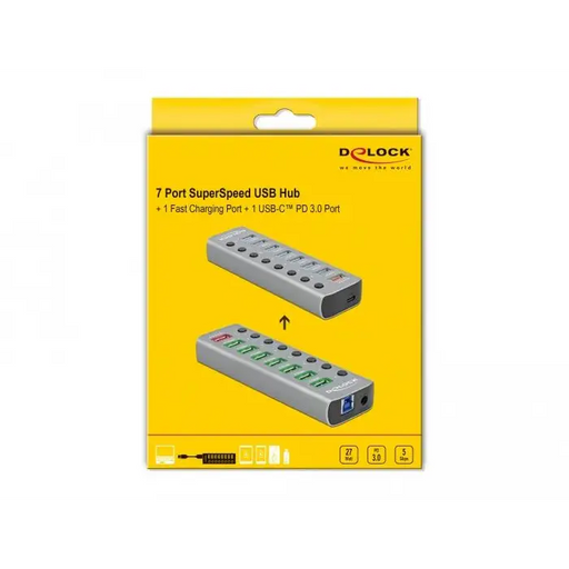 USB хъб 9 порта DELOCK 63264 - USB хъбове<<<Компютърна периферия<<<ValiAPI