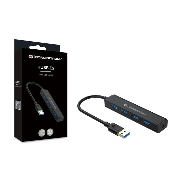 USB Hub Conceptronic C4PUSB3 Black - Компютър Мрежи и компоненти<<<Компютри| Електроника<<<BigBuy&&&HUB USB<<<Компютър