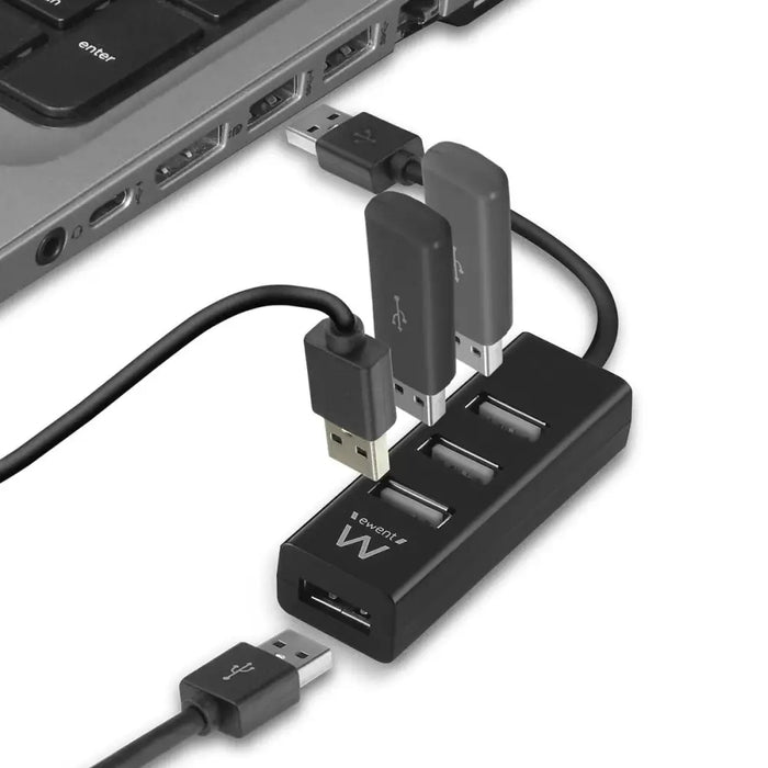 USB Hub Ewent EW1123 Black - Компютър Мрежи и компоненти<<<Компютри| Електроника<<<BigBuy&&&HUB USB<<<Компютър Мрежи и