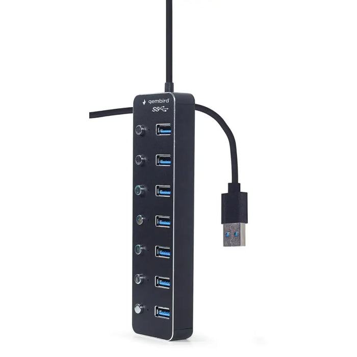 USB Hub GEMBIRD UHB-U3P7P-01 Black - HUB USB<<<Компютър Мрежи и компоненти<<<Компютри| Електроника<<<BigBuy&&&USB