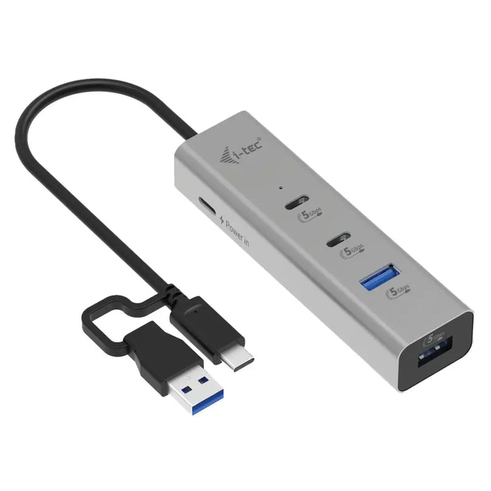 USB Hub i-Tec CAHUBMETAL2A2CPD Silver - Компютър Мрежи и компоненти<<<Компютри| Електроника<<<BigBuy&&&HUB