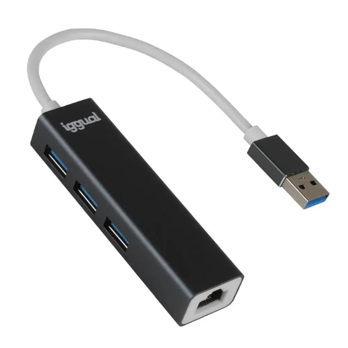 USB Hub iggual IGG319260 Black Grey - Компютър Мрежи и компоненти<<<Компютри| Електроника<<<BigBuy&&&HUB USB<<<Компютър