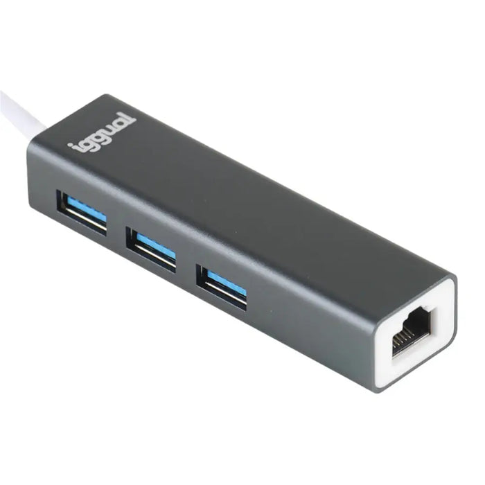 USB Hub iggual IGG319260 Black Grey - Компютър Мрежи и компоненти<<<Компютри| Електроника<<<BigBuy&&&HUB USB<<<Компютър