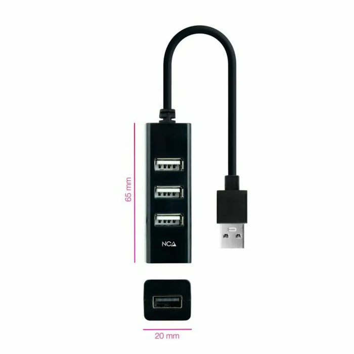 USB Hub NANOCABLE 10.16.4404 Black (1 Unit) - Компютър Мрежи и компоненти<<<Компютри| Електроника<<<BigBuy&&&HUB