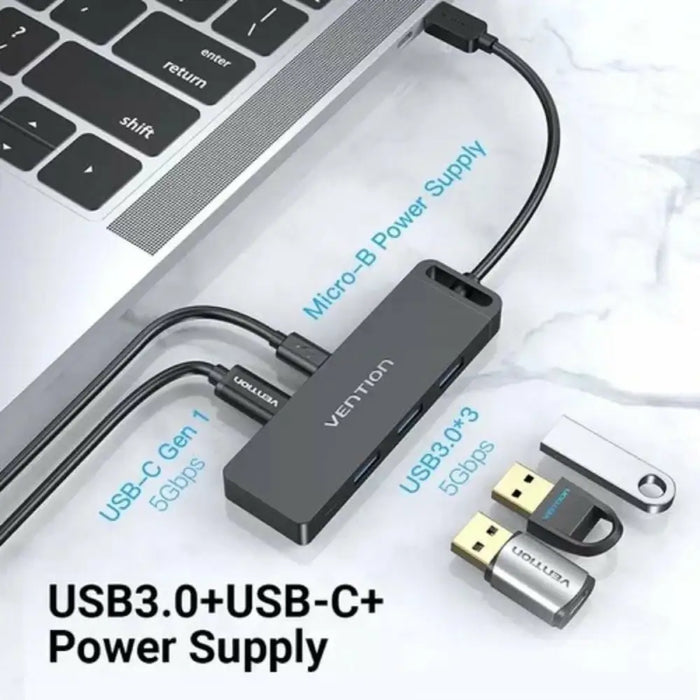 USB Hub Vention TGTBB Black - Компютър Мрежи и компоненти<<<Компютри| Електроника<<<BigBuy&&&HUB USB<<<Компютър Мрежи и